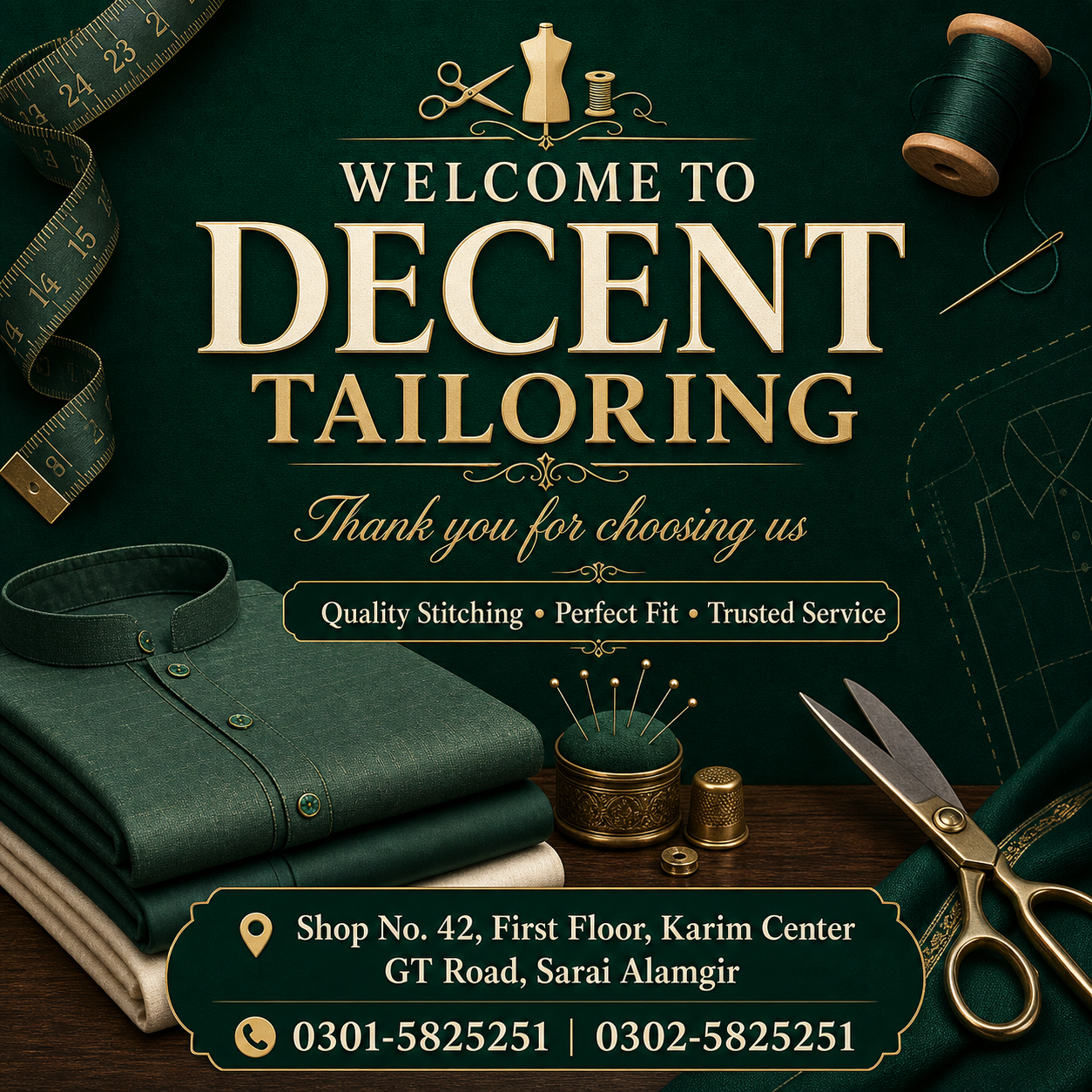 Decent Tailoring welcome